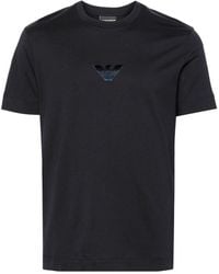 Emporio Armani - Logo-appliqué Cotton T-shirt - Lyst