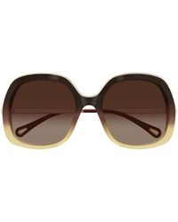 Chloé - Sonnenbrille Mit Ovalem Gestell - Lyst
