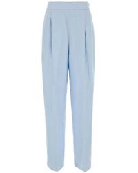 Agnona - Pleated Linen Trousers - Lyst