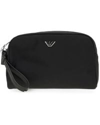 Emporio Armani - Logo-Plaque Wristlet Clutch Bag - Lyst