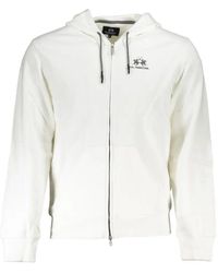 La Martina - Logo-Embroidered Zip-Up Cotton Hoodie - Lyst