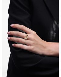 Eshvi - Nocturne Crystal-Embellished Double Ring - Lyst