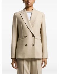 Peserico - Double-Breasted Wool Blazer - Lyst