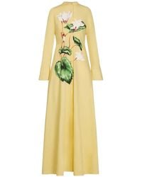 Oscar de la Renta - Floral-Print Maxi Dress - Lyst
