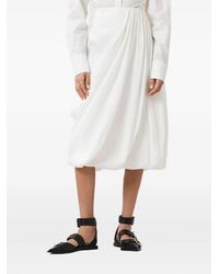 AllSaints - Nia Draped Midi Skirt - Lyst