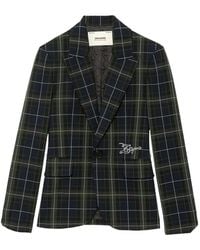 Zadig & Voltaire - Vavy Tartan-Print Single-Breasted Blazer - Lyst