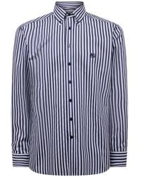 Etro - Striped Button-Down Cotton Shirt - Lyst