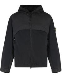 Stone Island - Hooded Panelled Windbreaker - Lyst