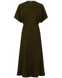 Victoria Beckham - Short-Sleeve Flared Midi Dress - Lyst