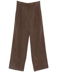 White Sand - Pleated Wide-Leg Trousers - Lyst