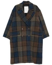 Song For The Mute - Check Double-Breasted Coat - Lyst