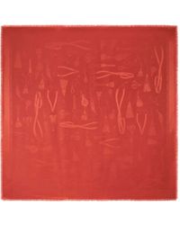 Etro - Silk And Wool Jacquard Shawl With Tone-On-Tone Charm Motif - Lyst