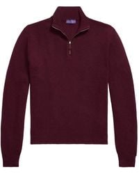 Ralph Lauren - Birdseye Quarter-Zip Sweater - Lyst