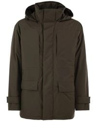 Herno - Parka Met Verborgen Sluiting En Capuchon - Lyst