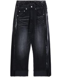 Junya Watanabe - Cropped Panelled Wide-leg Jeans - Lyst