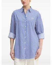 Guess - Striped Logo-Embroidered Shirt - Lyst