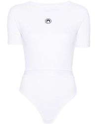 Marine Serre - Moon-embroidered Ribbed Body - Lyst