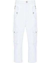 Balmain - Cotton Cropped Cargo Trousers - Lyst