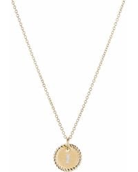 David Yurman - 18Kt J Initial Charm Diamond Necklace - Lyst
