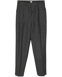 Totême - Mélange-effect Tailored Trousers - Lyst