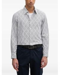 ARMANI EXCHANGE - Diamond-Pattern Striped Shirt - Lyst