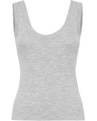 Brunello Cucinelli - Ribbed-knit Vest Top - Lyst