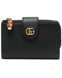 Gucci - Logo-plaque Grained-leather Wallet - Lyst