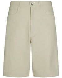 AURALEE - Silk Denim Shorts - Lyst