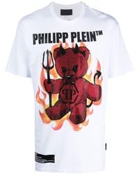 Philipp Plein - Ss Teddy Bear Graphic Logo-print T-shirt - Lyst