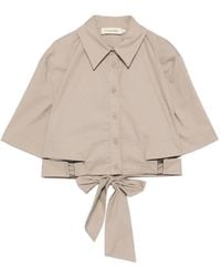 MOUTAKI - Tie-Fastening Cropped Shirt - Lyst