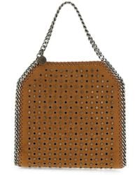Stella McCartney - Mini Falabella Eyelet-Embellished Shoulder Bag - Lyst