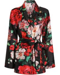 Dolce & Gabbana - Twill-Hemd mit Rosen-Print - Lyst