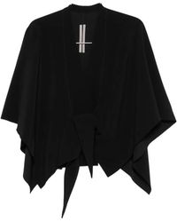 Rick Owens - Knotted-Waist V-Neck Blouse - Lyst