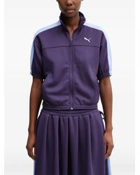 PUMA - T7 Full Short-Sleeve Stripe Zip Top - Lyst