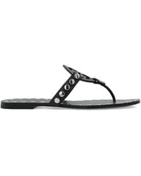 Tory Burch - Studded Miller Leather Flat Sandals - Lyst