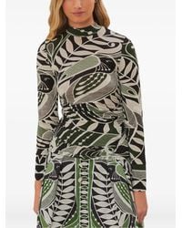 FARM Rio - Lace Nature Jersey High-Neck Top - Lyst