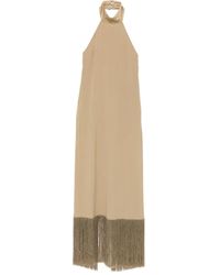 ‎Taller Marmo - Halterneck Dress With Fringed Hem - Lyst