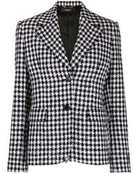 Versace - Dogtooth Single-Breasted Tweed Blazer - Lyst