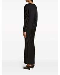 khaite marca plisse-trimmed jersey off-the-shoulder maxi dress Khaite Women's Genesis Off The Shoulder Long Sleeve Gown - Black