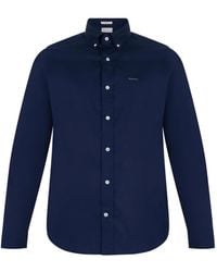 GANT - Chemise Rayée À Logo Brodé Devant - Lyst