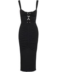 Nissa - Embellished Ruched Midi Dress - Lyst