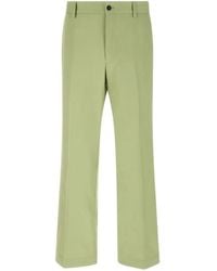 Prada - Stretched Pleat Poplin Trousers - Lyst
