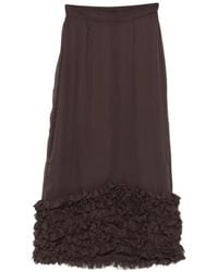 MSGM - Ruffled-Trim Midi Skirt - Lyst