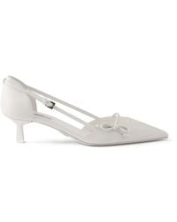 Prada - Open-Side Leather Pumps - Lyst