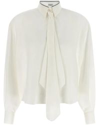Brunello Cucinelli - Silk Shirt - Lyst