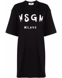 MSGM - Abito Con Logo - Lyst