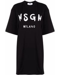 MSGM - Abito Con Logo - Lyst