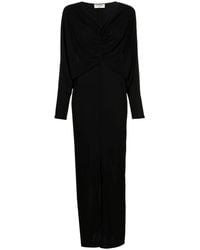 Saint Laurent - Draped Maxi Dress - Lyst