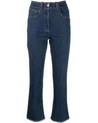 Peserico - Logo-patch Cropped Jeans - Lyst