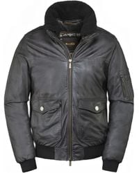 Moorer - Veste Folco-Pe1 En Cuir À Col Lainé - Lyst